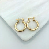 18K Gold Layered 20mm Cylinder Hoops 21.0246