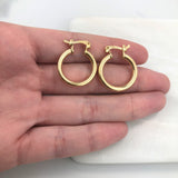 18K Gold Layered 20mm Cylinder Hoops 21.0246