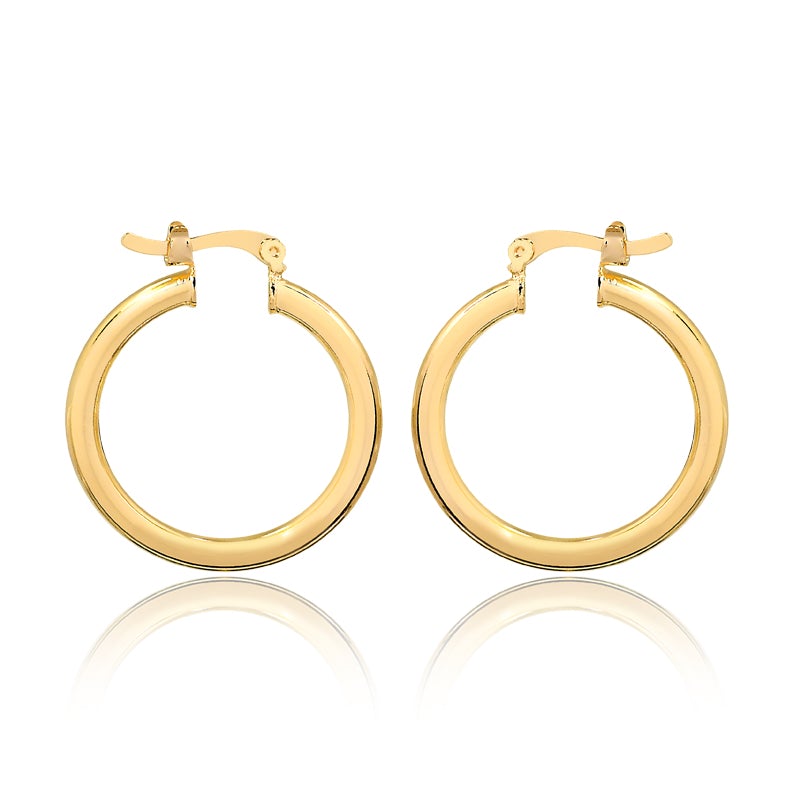 18K Gold Layered 24 mm Cylinder Hoops 21.0247
