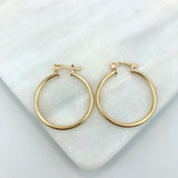 18K Gold Layered 28 mm Cylinder Hoops 21.0254