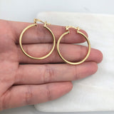 18K Gold Layered 28 mm Cylinder Hoops 21.0254