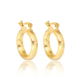 18K Gold Layered 21 mm Lined Cylinder Hoops 21.0265