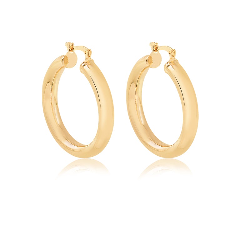 18K Gold Layered 35 mm Hoops 21.0266