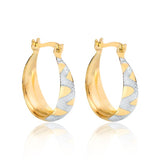 18K Gold Layered 20 mm Zic Zac Two Tone Hoops 21.0281