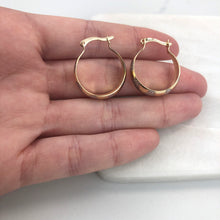 Load image into Gallery viewer, 18K Gold Layered 20 mm Zic Zac Two Tone Hoops 21.0281
