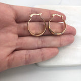 18K Gold Layered 20 mm Zic Zac Two Tone Hoops 21.0281