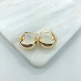 18K Gold Layered 17mm Cuboid Hoops 21.0284