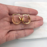 18K Gold Layered 17mm Cuboid Hoops 21.0284