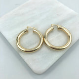 18K Gold Layered 33 mm Cylinder Hoops 21.0293