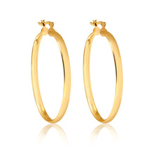 Load image into Gallery viewer, 18K Gold Layered 30 mm Oval Flat Hoops 21.0312
