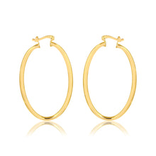Load image into Gallery viewer, 18K Gold Layered 32 mm Oval Cylinder Hoops 21.0314

