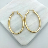 18K Gold Layered 32 mm Oval Cylinder Hoops 21.0314