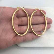 Load image into Gallery viewer, 18K Gold Layered 32 mm Oval Cylinder Hoops 21.0314
