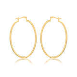 18K Gold Layered 31 mm Oval Cylinder Hoops 21.0317