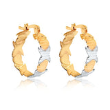 18K Gold Layered 21 mm Two Tone X Link Hoops 21.0321