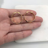 18K Gold Layered 21 mm Two Tone X Link Hoops 21.0321