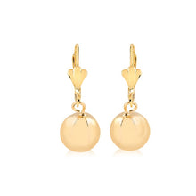 Load image into Gallery viewer, 18K Gold Layered 12 mm Stud Ball Lever Back Earrings 21.0345
