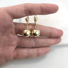 Load image into Gallery viewer, 18K Gold Layered 12 mm Stud Ball Lever Back Earrings 21.0345
