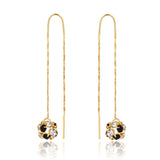 18K Gold Layered Assorted Fire Ball Colors In Long Threader Earrings 21.0357/1/3/8/17/21/31/38/71