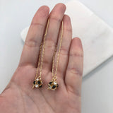 18K Gold Layered Assorted Fire Ball Colors In Long Threader Earrings 21.0357/1/3/8/17/21/31/38/71