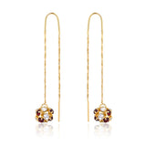 18K Gold Layered Assorted Fire Ball Colors In Long Threader Earrings 21.0357/1/3/8/17/21/31/38/71