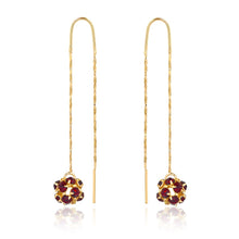 Load image into Gallery viewer, 18K Gold Layered Assorted Fire Ball Colors In Long Threader Earrings 21.0357/1/3/8/17/21/31/38/71
