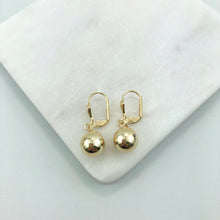 Load image into Gallery viewer, 18K Gold Layered 9 mm Stud Ball Lever Back Earrings 21.0360

