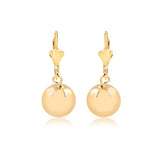 18K Gold Layered 9 mm Stud Ball Lever Back Earrings 21.0360