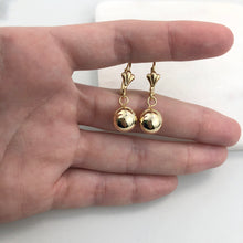 Load image into Gallery viewer, 18K Gold Layered 9 mm Stud Ball Lever Back Earrings 21.0360
