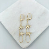 18K Gold Layered Tear Drop Earrings with Elephants 21.0364