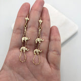 18K Gold Layered Tear Drop Earrings with Elephants 21.0364