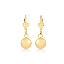 Load image into Gallery viewer, 18K Gold Layered 9 mm Stud Ball Lever Back Earrings 21.0369
