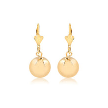 Load image into Gallery viewer, 18K Gold Layered 13 mm Stud Ball Lever Back Earrings 21.0370
