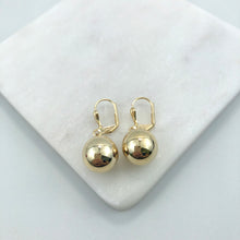 Load image into Gallery viewer, 18K Gold Layered 13 mm Stud Ball Lever Back Earrings 21.0370
