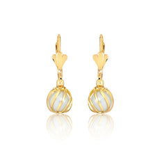 Load image into Gallery viewer, 18K Gold Layered Pearl In Cut Out Design Lever Back Earrings 21.0397/92

