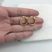 Load image into Gallery viewer, 18K Gold Layered 15 mm Two Layered Texturized Kids Earrings 21.0402
