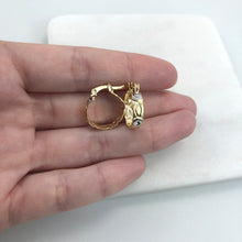 Load image into Gallery viewer, 18K Gold Layered 15 mm Two Tone Texturized Kids Earrings 21.0404
