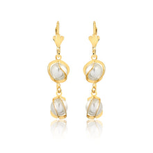 Load image into Gallery viewer, 18K Gold Layered Pearls In Cut Out Design Lever Back Earrings 21.0416/92
