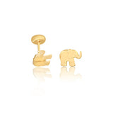 18K Gold Layered Elephant Design Plug Kids Earrings 21.0417