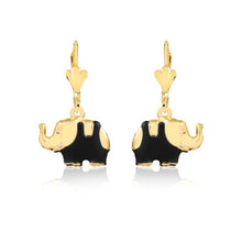 Load image into Gallery viewer, 18K Gold Layered Enamel Elephant Shape Lever Back Earrings 21.0419/2/3
