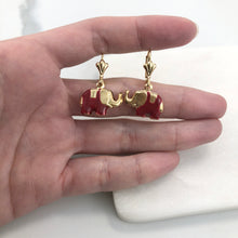 Load image into Gallery viewer, 18K Gold Layered Enamel Elephant Shape Lever Back Earrings 21.0419/2/3
