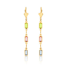 Load image into Gallery viewer, 18K Gold Layered Multicolored Rhinestone Dangle Earrings 21.0601/17
