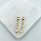 Products 18K Gold Layered Dangle with Three Pearls Earrings 21.0609/92