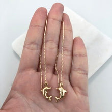 Load image into Gallery viewer, 18K Gold Layered Dolphin Drop Long Threader Earrings 21.0630
