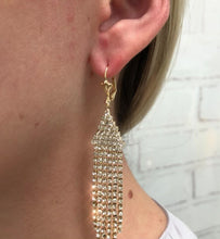 Load and play video in Gallery viewer, 18K Gold Layered Cubic Zirconia Tassel Fringe Dangle Earrings 21.0031/1
