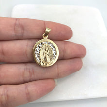 Load image into Gallery viewer, 18K Gold Layered Two Tone Our Lady of Players Religious Pendant 31.0009

