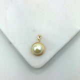 18K Gold Layered 14 mm Half Pearl Pendant 31.0028/92