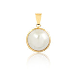 18K Gold Layered 14 mm Half Pearl Pendant 31.0028/92