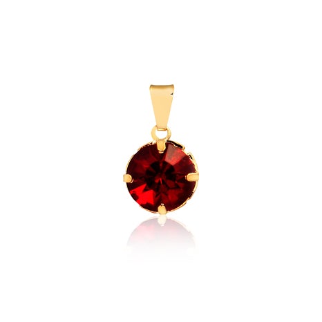 18K Gold Layered Red Rhinestone Pendant 31.0047/3