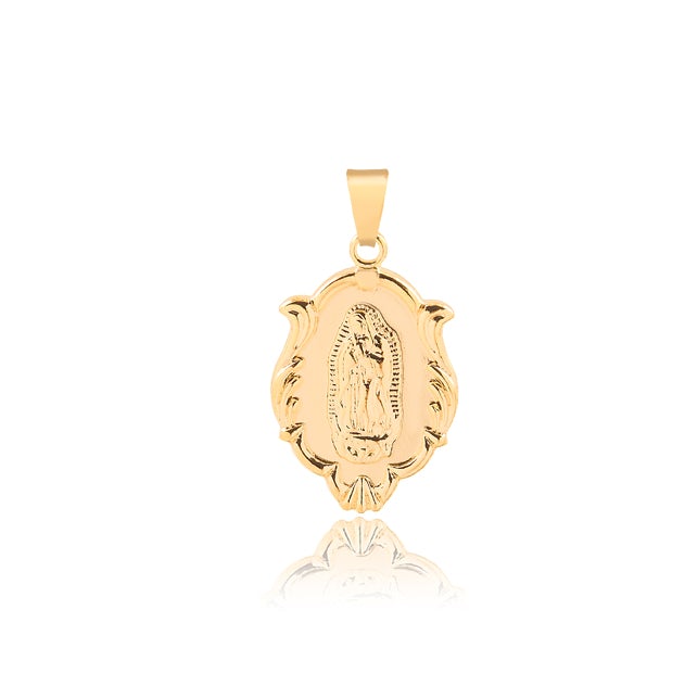 18K Gold Layered 23mm Our Lady of Guadalupe Medal Pendant 31.0050